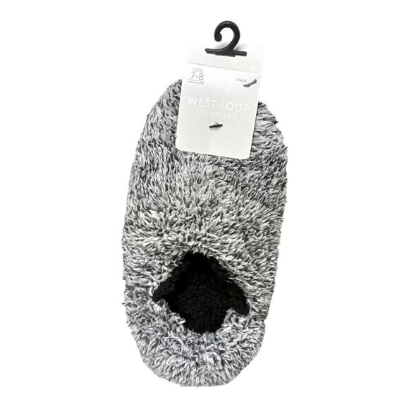West Loop Women's Gray Fuzzy Slipper Socks size 7-8 - Picture 1 of 5